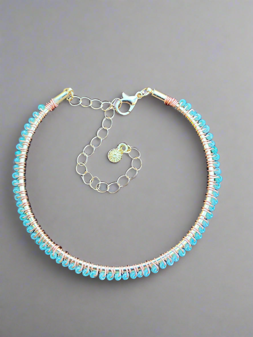 Sea Foam Green Glass Bead bracelet