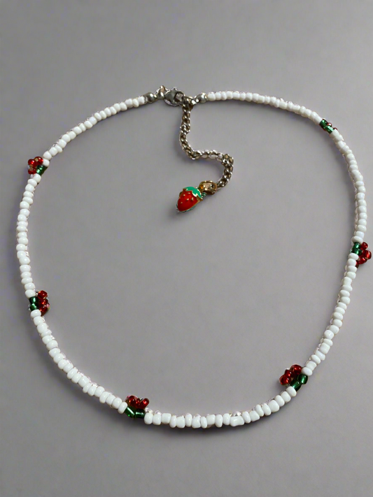 Strawberry Beaded Necklace