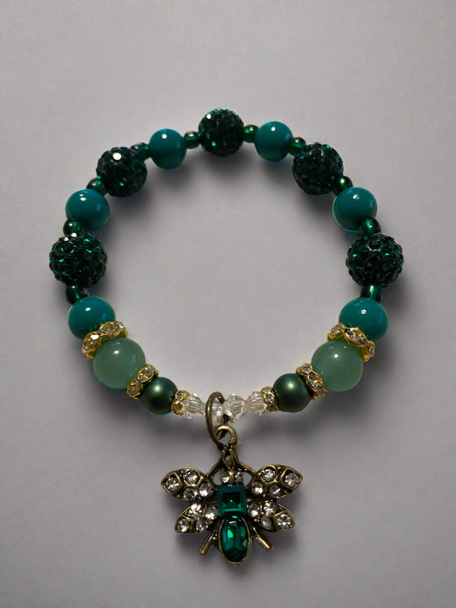 Emerald Garden Bee Bracelet