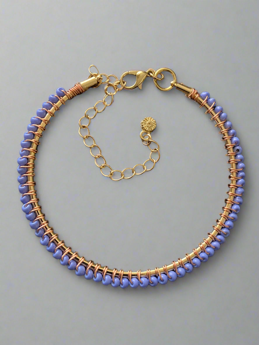 Lavender Glass Bead Bracelet