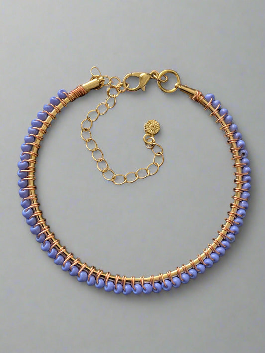 Lavender Glass Bead Bracelet
